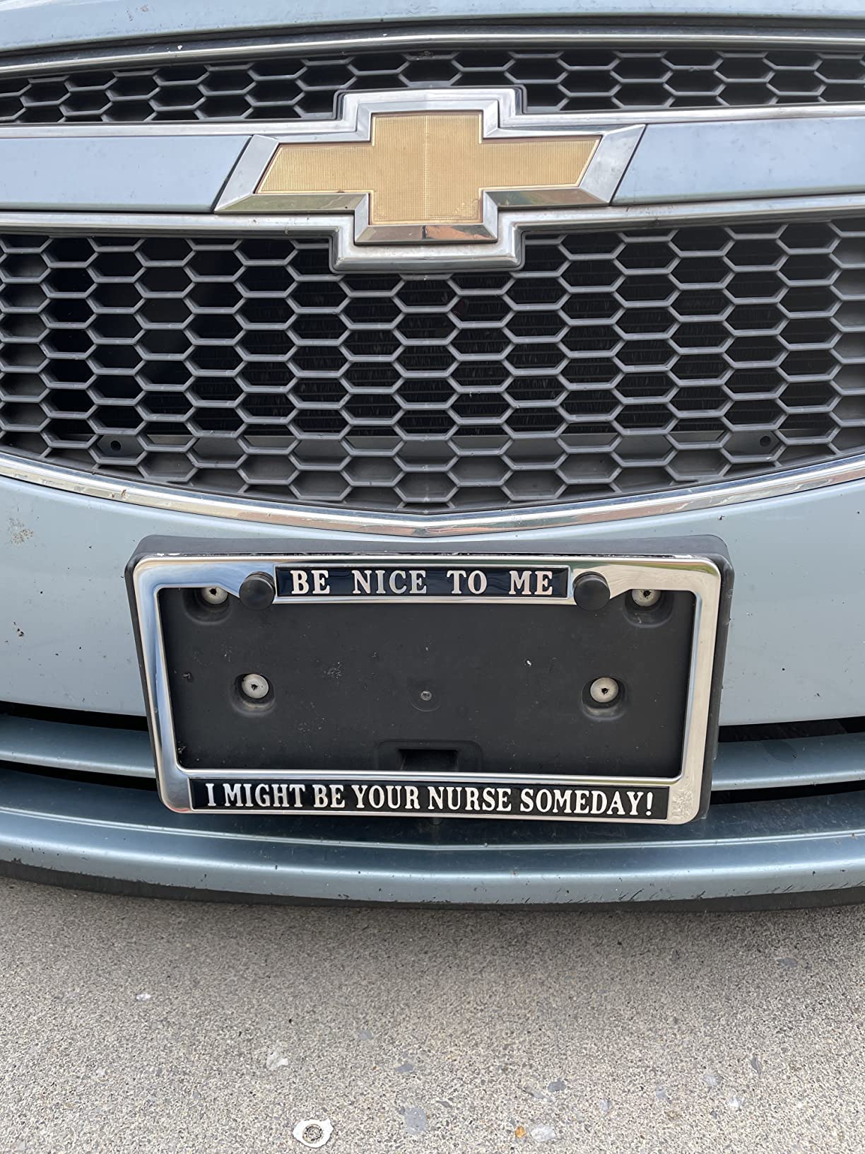 Be Nice To Me Nurse License Frame