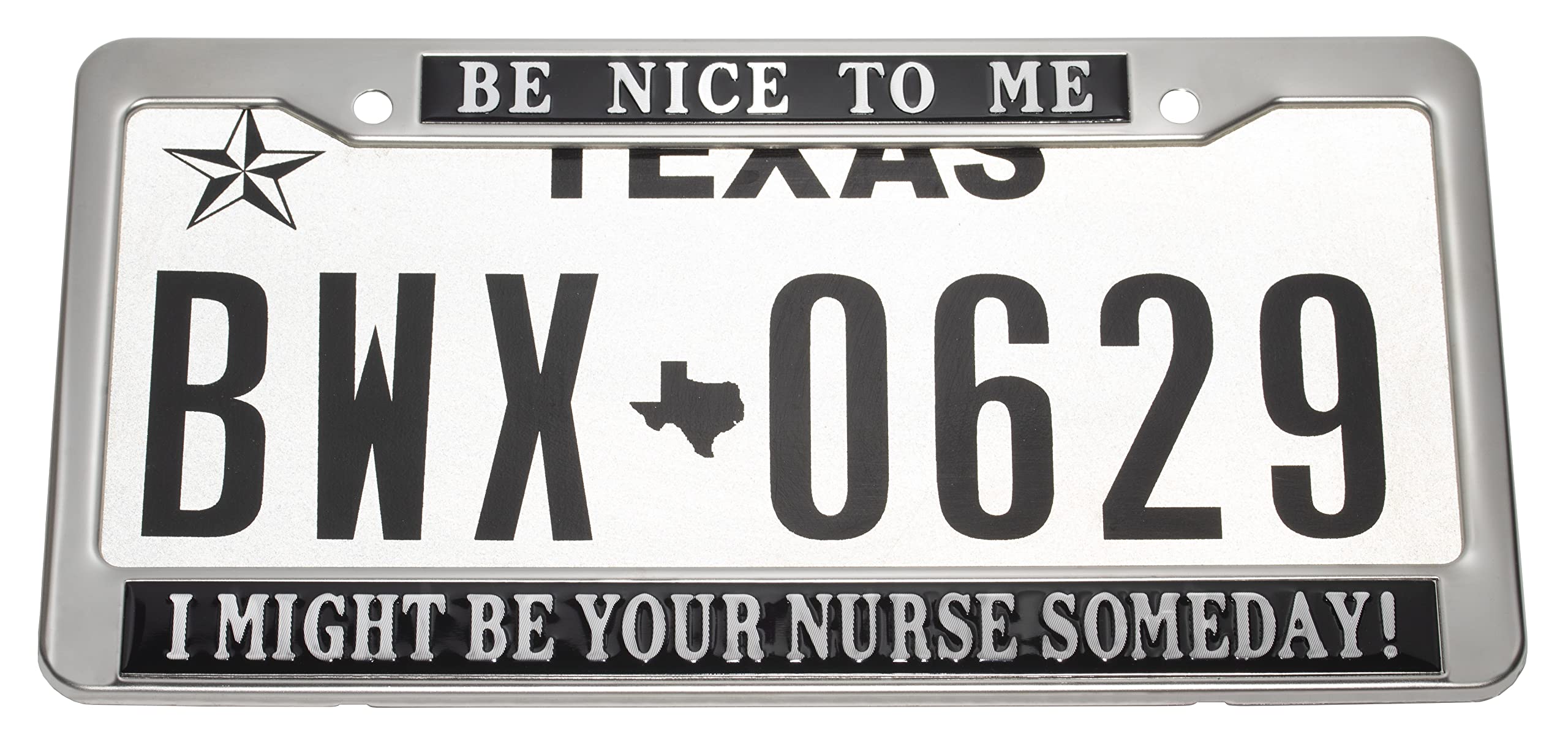 Be Nice To Me Nurse License Frame